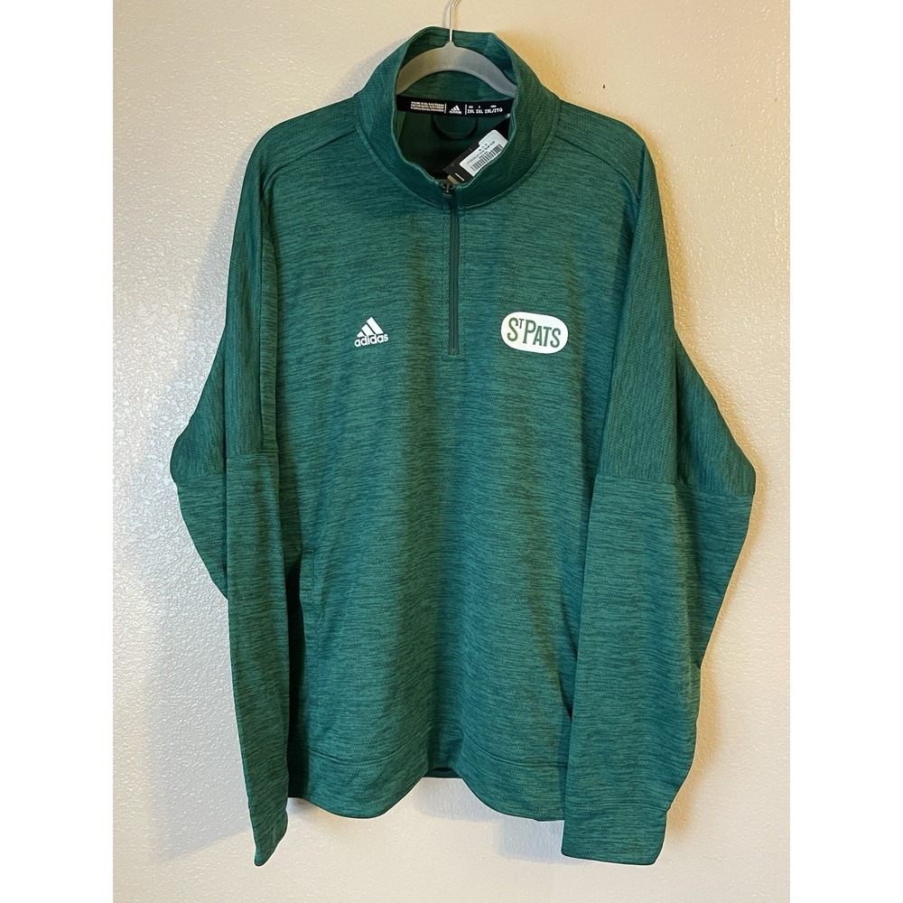 Men's 2XL NWT‎ Toronto St. Pats Adidas 1/4 Zip Sweater Green